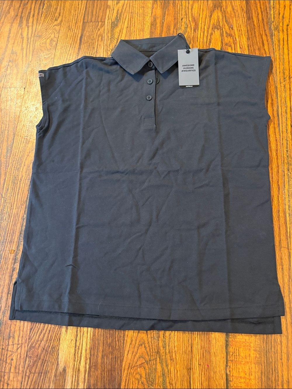 🎉NWT! Figs Pro Technical Pique Black Short-Sleeve Elle Polo Scrub Top!